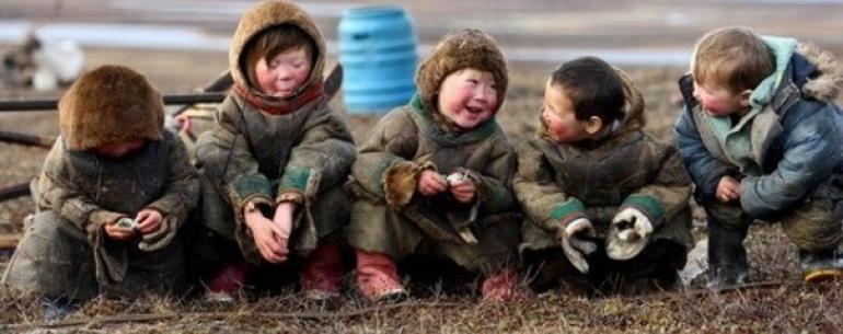 Дети, живущие за полярным кругом, Тазовский полуостров. 