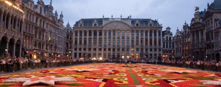площадь в Брюсселе украшают ковром из живых цветов. И это выглядит фантастически